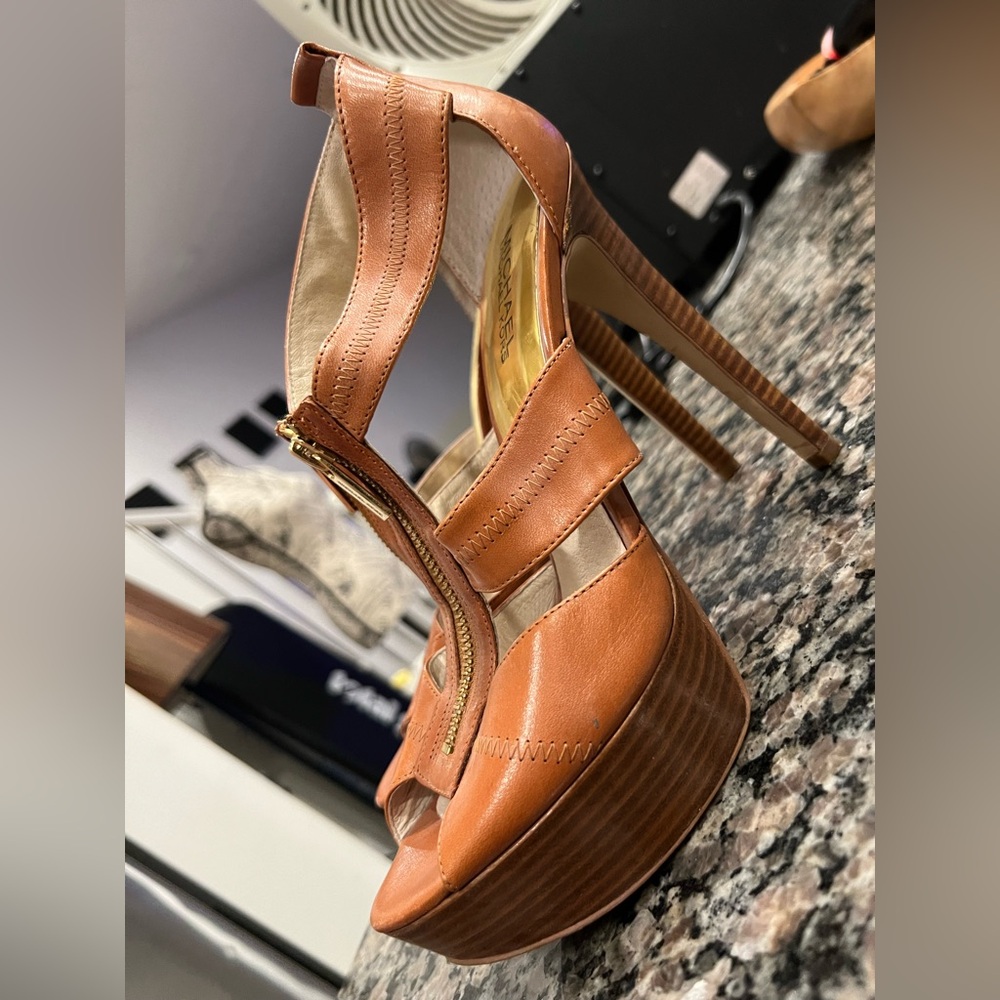 Michael Kors Tan Platform Heels